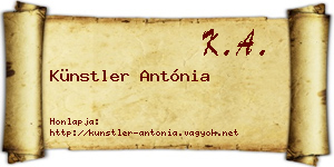 Künstler Antónia névjegykártya